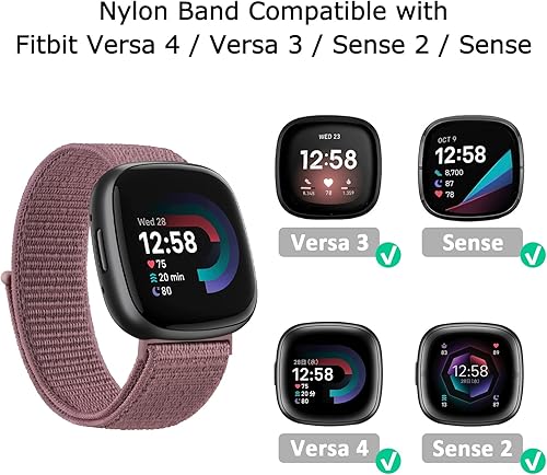 Miniatura 4 de Paquete de 3 correas deportivas de nailon, compatibles con Fitbit Sense 2, bandas Fitbit Sense, Fitbit Versa 4, Fitbit Versa 3, correas de repuesto