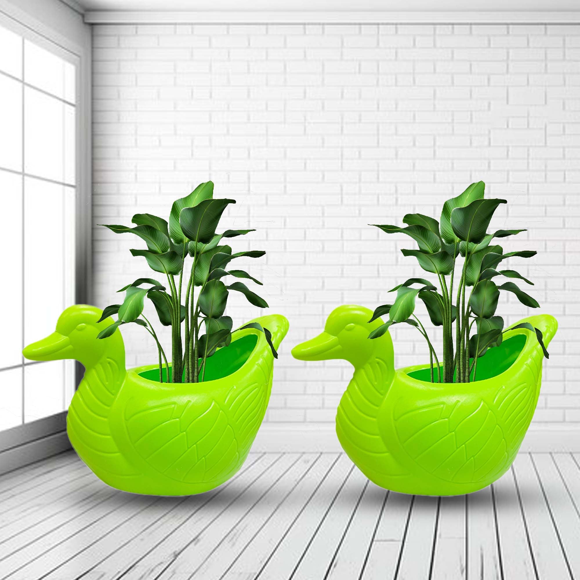 Decorative Duck Shaped Plastic Flower Pots, Unique and Charming Planters, Ideal for Indoor and Outdoor Gardening or Gifting Purpose Pack of 2 (Green) (B0D3V1B8L1) Amazon Price History, Amazon Price Tracker