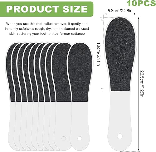 Miniatura 4 de Paquete de 10 limas de pies, removedor de callos de pies, herramientas profesionales de pedicura de papel de lija, limpiador de pies de doble cara,