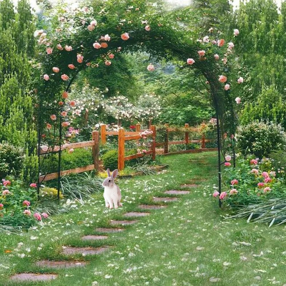 Łuk ogrodowy do roślin pnących, metalowy łuk do róż, 280 x 220 cm, dekoracyjna kratka do użytku wewnątrz i na zewnątrz, do winorośli i kwiatów, trwałe, czarne łuki ogrodowe do kształtowania krajobrazu