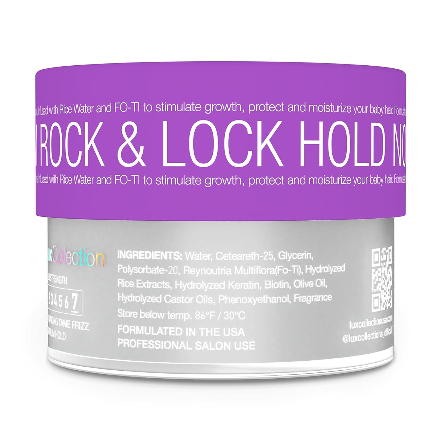 Edge Control Gel for Hair – 48 Hour Maximum Hold Edge Control, Edge Lux with Castor Oil, Keratin & Biotin, Non-Flaking Styling Gel (1 Ounce, Blueberry)