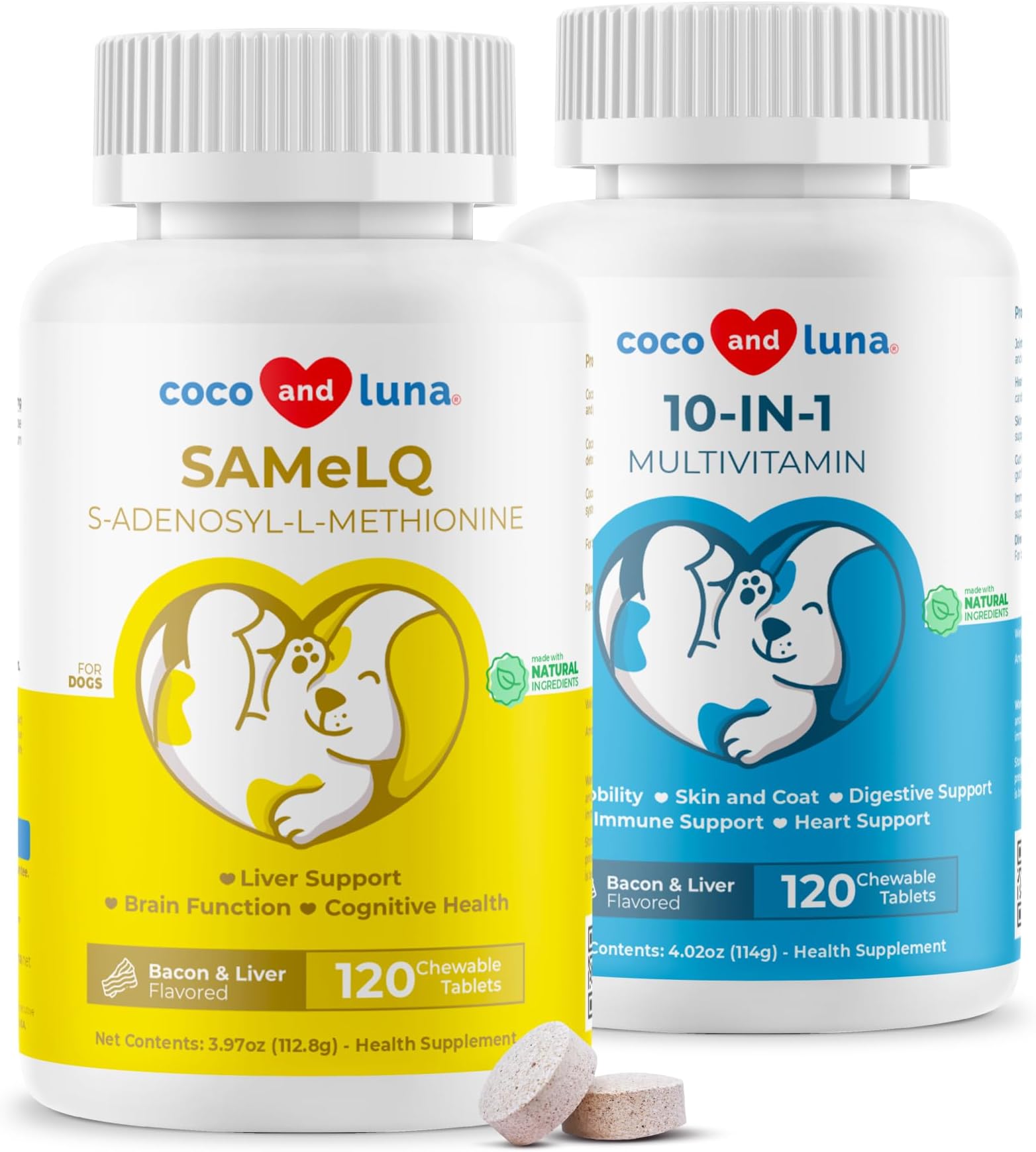 Same + 10 in 1 Multivitamin for Dogs - Liver Support, Hip and Joint Support, Skin Health, Immune Support and Digestive Health, Cognitive Health