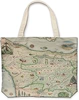 Vista 13 de Xplorer Maps Bolsa de lona con asas, bolsa de compras de comestibles de tela, bolsa reutilizable y ecológica, 100% algodón, lavable