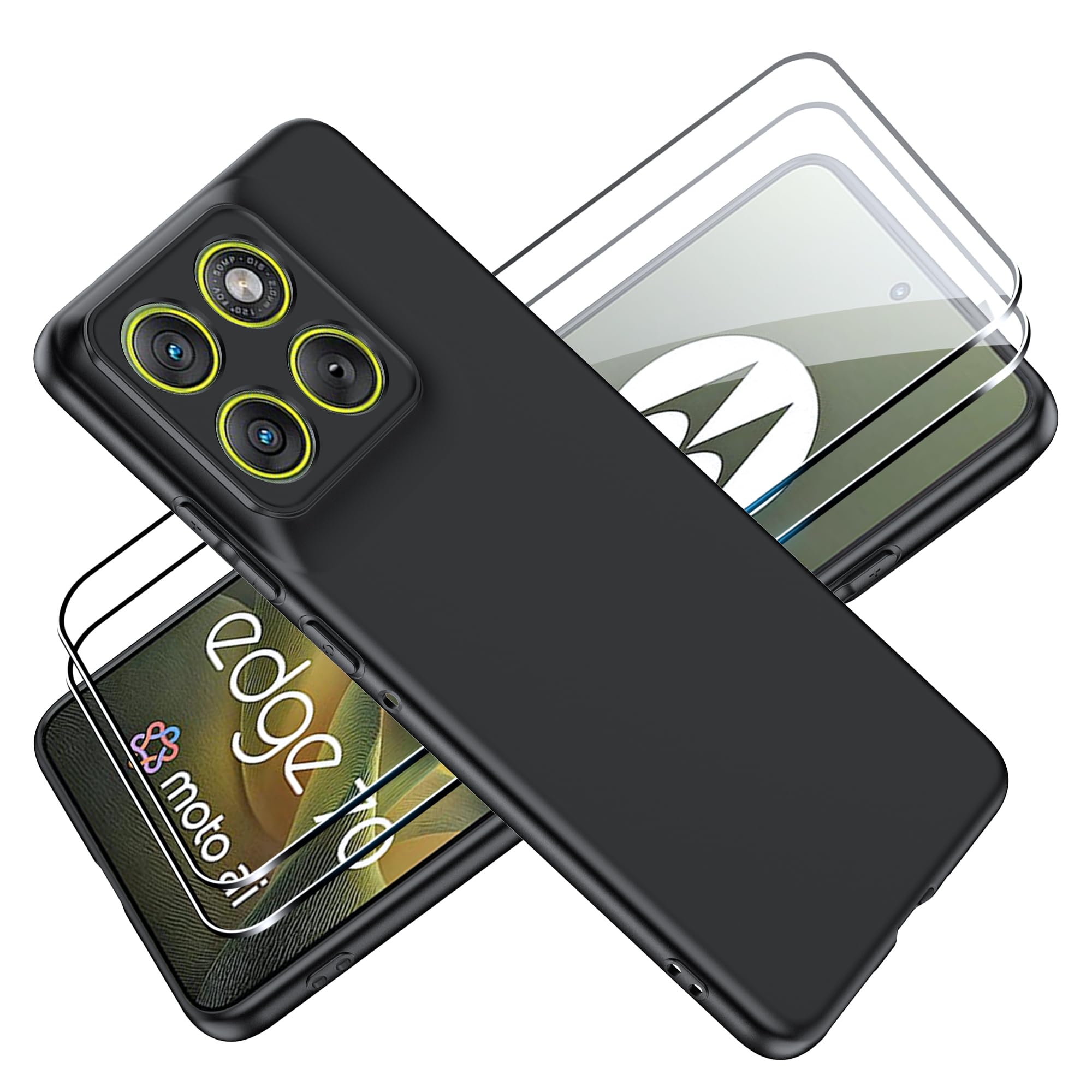 HGJTFANY Custodia per Motorola Edge 50 Ultra (6.7), Nero Morbido Silicone Anti-Graffio Protective Case, Ultra Sottile TPU Bumper Cover per Motorola Edge 50 Ultra - Specchio HGJTFANY Custodia per Motorola Edge 50 Ultra (6.7), Nero Morbido Silicone Anti-Graffio Protective Case, Ultra Sottile TPU Bumper Cover per Motorola Edge 50 Ultra - Specchio