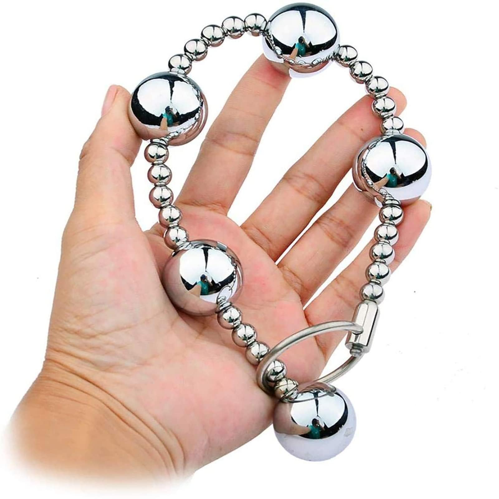 Falli anali BDSM, palline anali, catene anali in metallo, palline anali grandi in acciaio inossidabile, catene a sfere con palline anali, giocattoli sessuali anali SM for uomini e donne