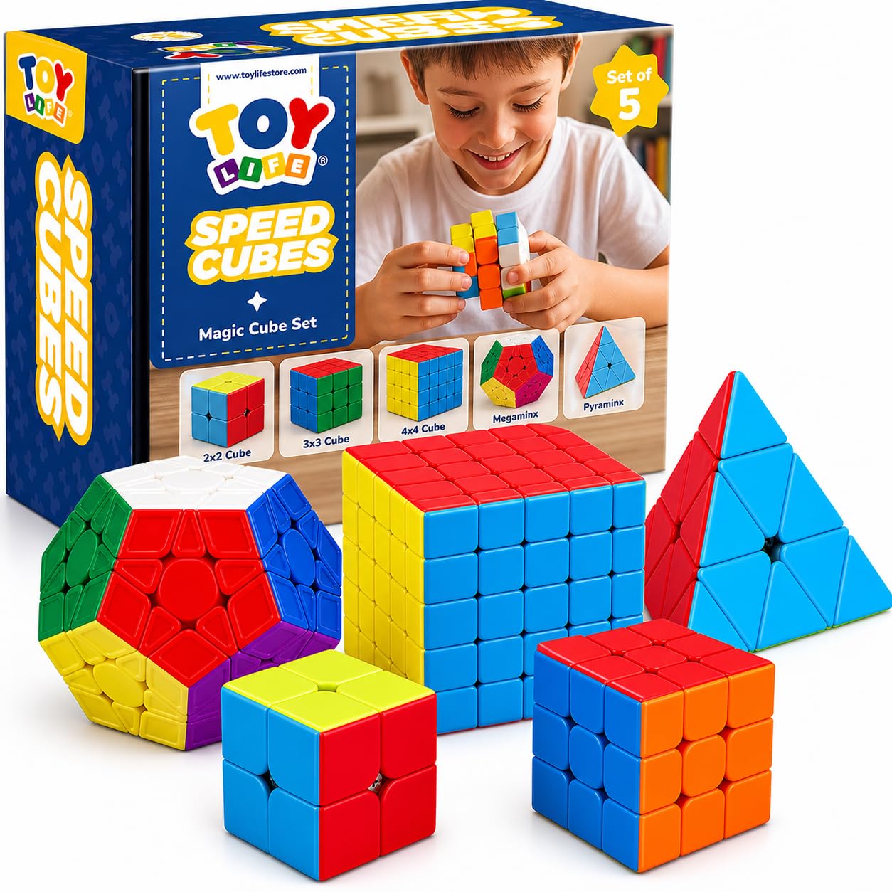 Photo 1 of !!BROKEN PARTS!!FINAL SALE!!
STEAM Life Speed Cube Set, Speed Cube Set of 2x2 3x3 4x4 Megaminx and Pyramid Cube Smoothly Stickerless Magic Cubes Collection for Kids & Adults