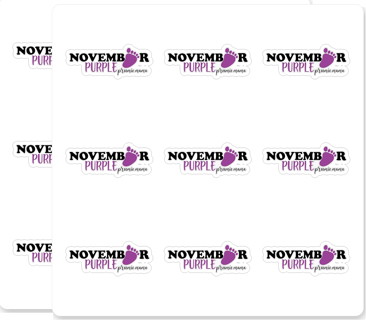 World Prematurity Day Preemie Mama Scrapbook Stickers 18 Pack 2 Inch