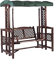 Vista 2 de ZHANGWW Patio asiento porche columpios jardín de madera columpio exterior muebles patio columpio al aire libre silla columpio al aire libre banco