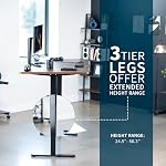 VIVO Rustic Vintage Brown 71 x 36 in Standing Desk, DESK-KIT-2B7N-36 | Electric, Dual Motor, Holds 220 lbs, Sit Stand, Height Adjustable, Extra Deep Table Top, Memory, 2B Series, Black Frame
