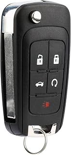 KeylessOption Flip Remote Key Fob 5btn Remote Start for GM (OHT01060512)