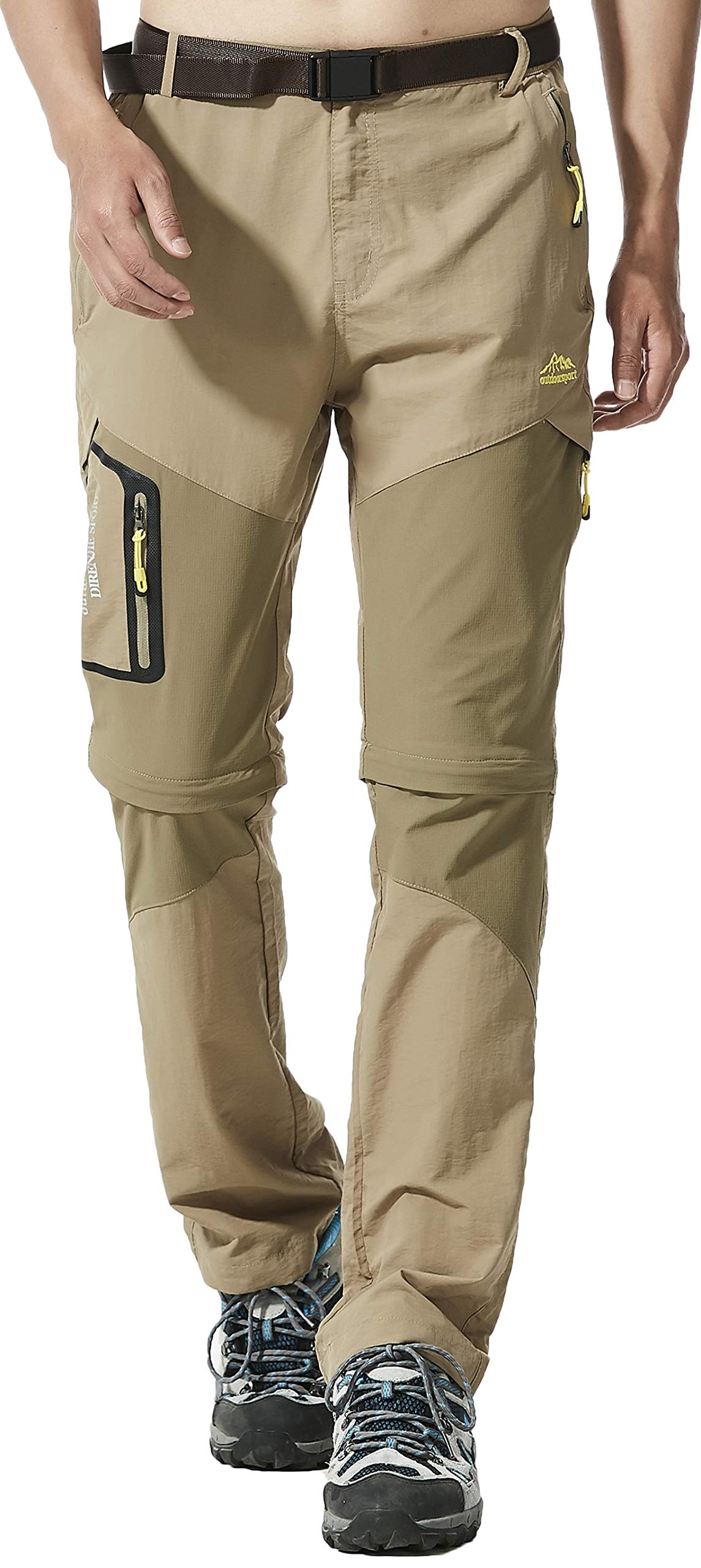AbelWay Women's Outdoor Windproof Waterproof Quick Dry Pants Hiking Mountain Cargo Trousers(Khaki,XL)