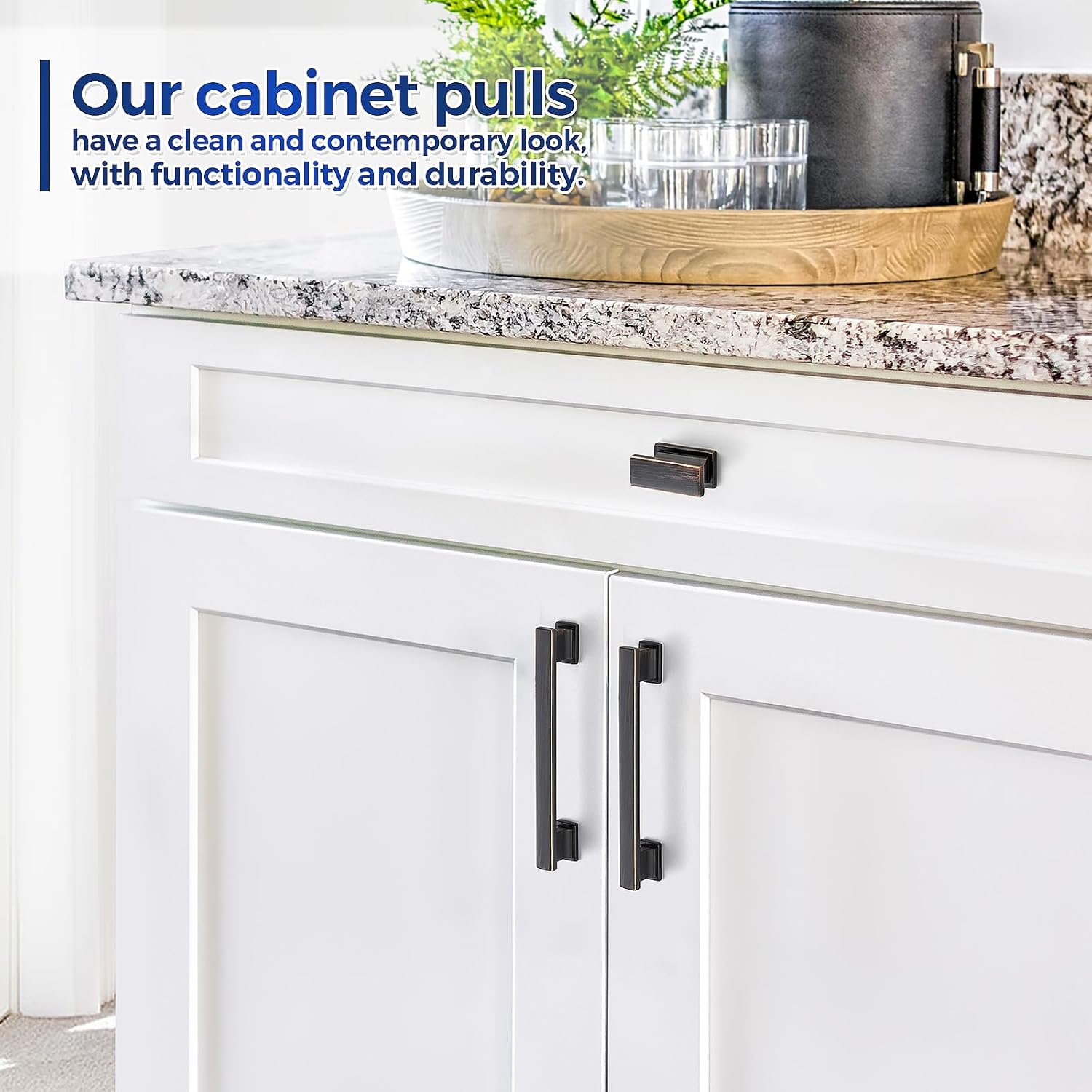 JOY DECOR 10 Pack Oil Rubbed Bronze Cabinet Knobs - Kitchen Handles for Cabinets and Drawers