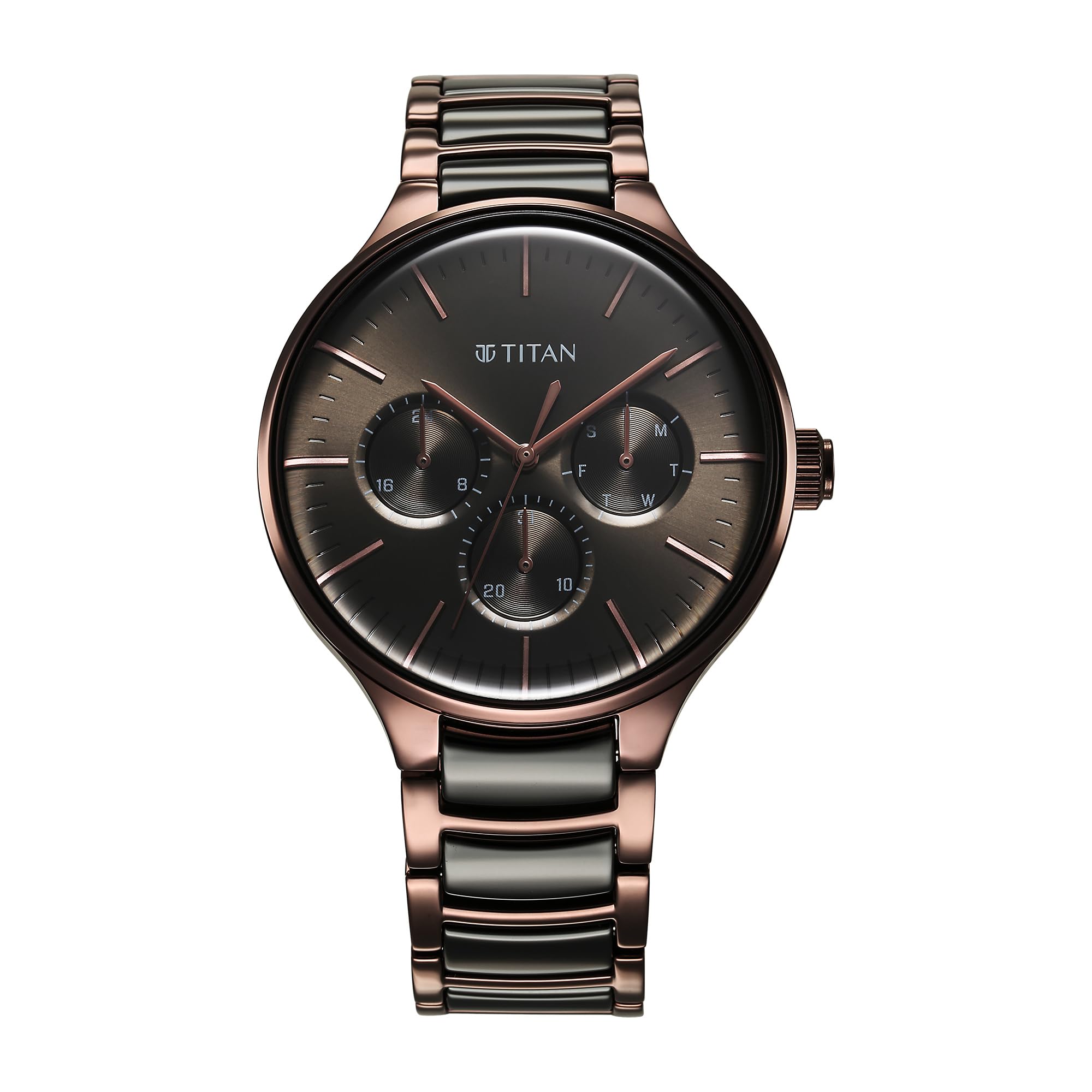 Titan Stainless Steel Analog Black Dial Mens Watch-90148Kd05, Band Color:Brown (B0DFH7DW5N) Amazon Price History, Amazon Price Tracker