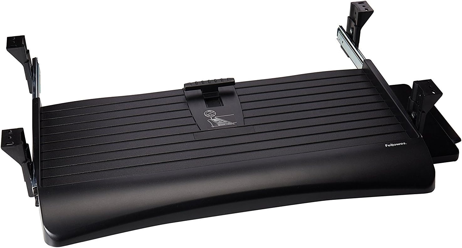 Fellowes Office Suites Underdesk Keyboard Drawer, Black/Silver (9140303) (Pack of 2)