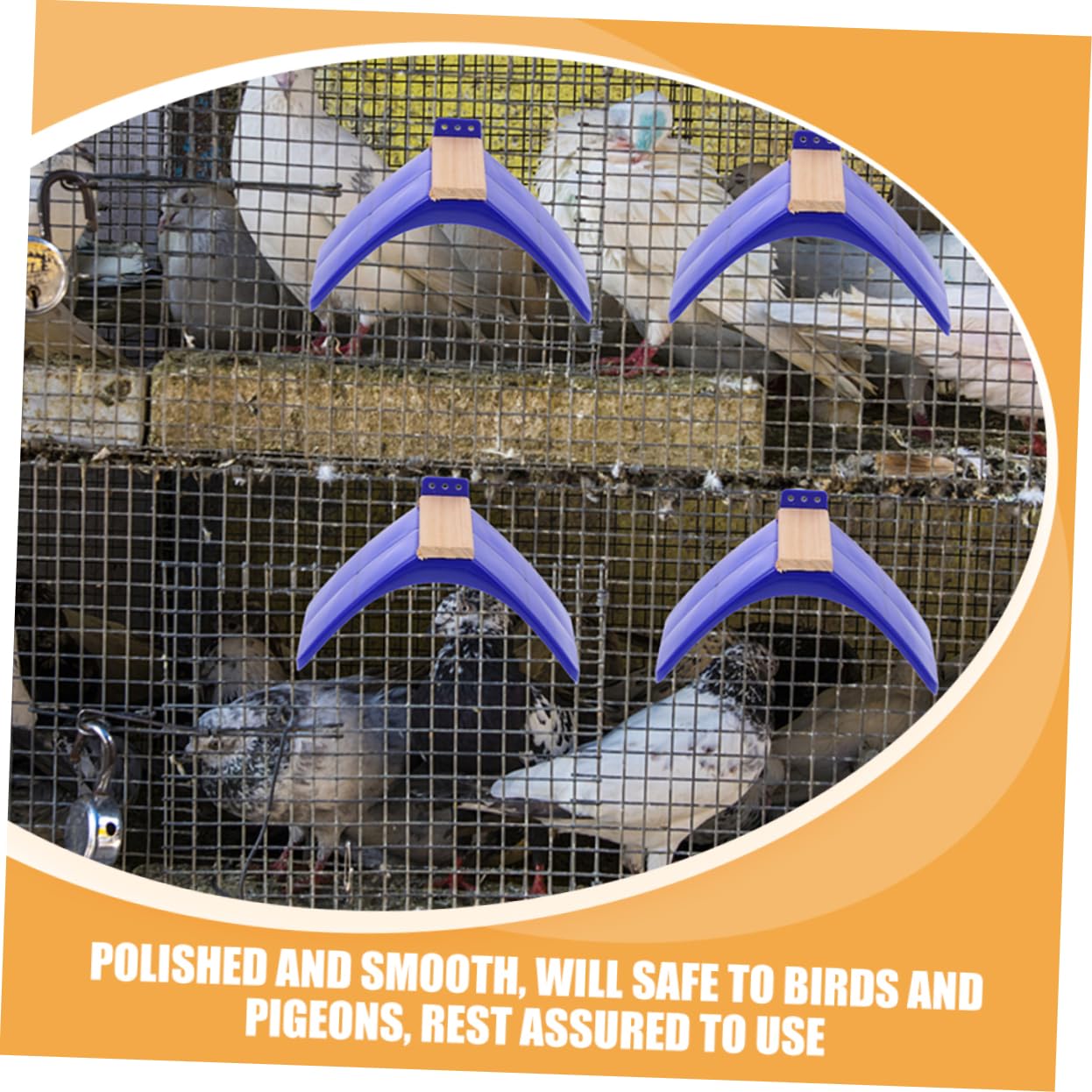 Support pour Oiseaux Perchoir Bleu Lot de 10 en Bois et PP