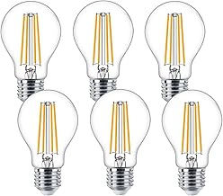 Bratek 6 Lampadine Led E27 Luce Naturale Vintage 4000k 7w 880 Lumen - Lampadina Vintage E27 Filamento Led Trasparente Equivalente 56w a Incandescenza