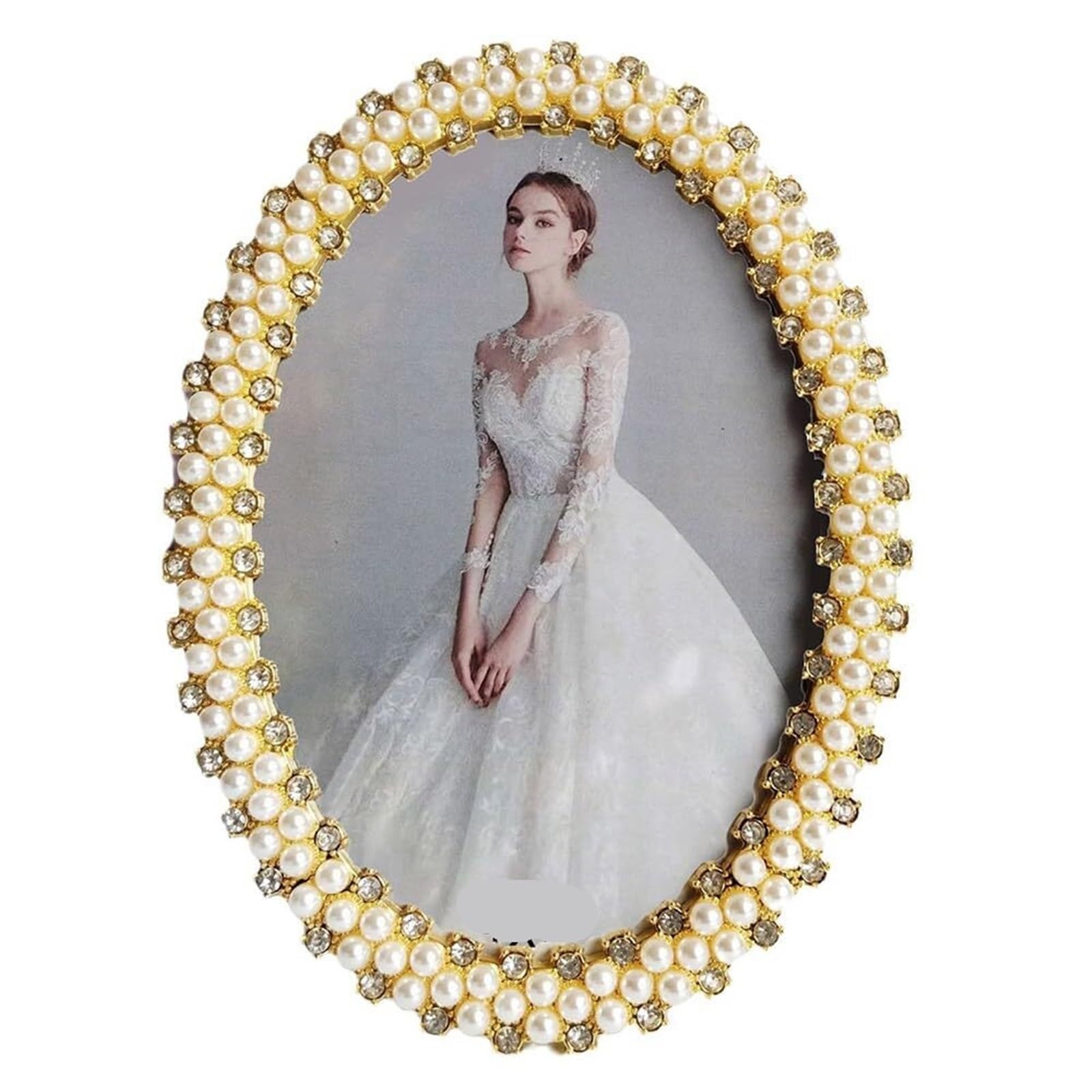 Modern Modern Minimalist Inlaid Pearl Metal Photo Frame Tabletop 4x6, 5x7 Inches for home use(5x7)