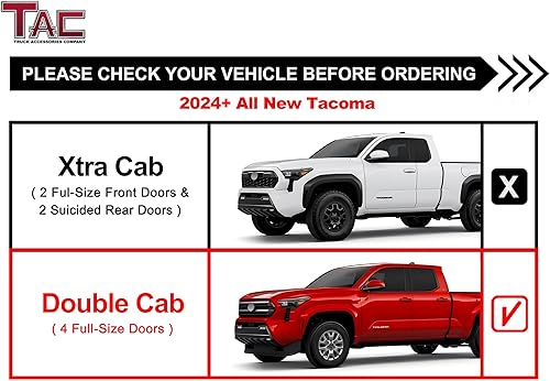 Miniatura 4 de TAC - Soporte de techo compatible con Tacoma 2024-2025, camión de cabina doble, barra transversal, carga, canoa, bicicleta, kayak, snowboard,