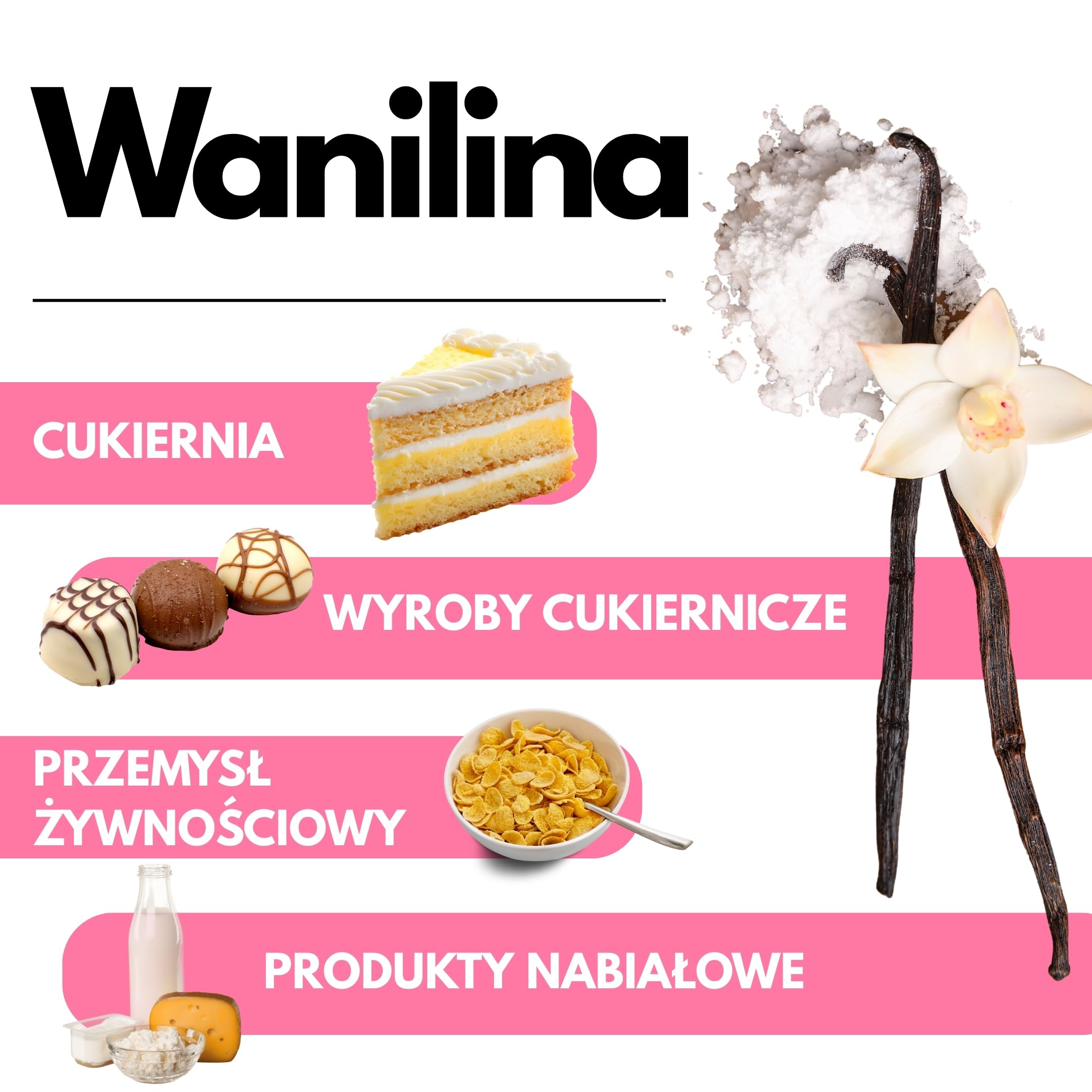 SaporePuro Czysta Wanilina w Proszku 100 g – Aromat Waniliowy Bezglutenowy do Ciast, Ciasteczek, Kremów i Lodów – Certyfikowana Jakość Spożywcza
