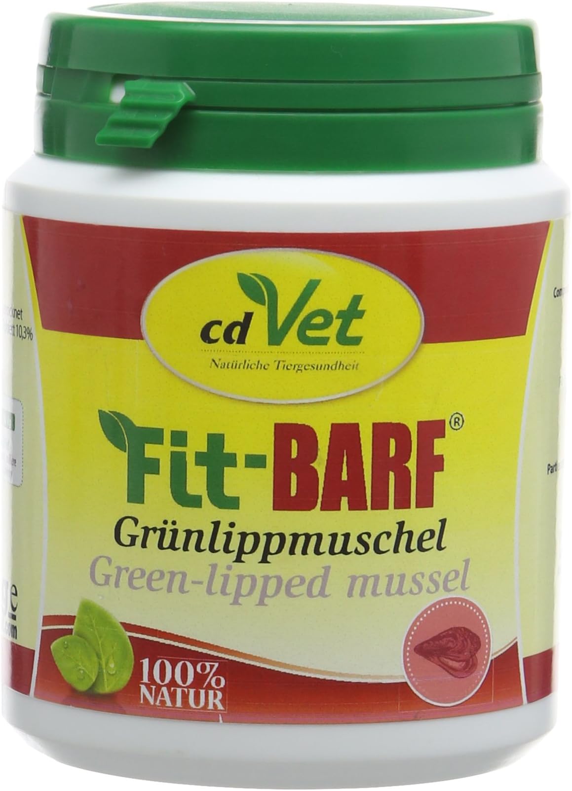 cdVet Naturprodukte Fit-BARF Green Lipped Mussel 100 g - Cat & Dog - mucosa - functionality and elasticity of the urinary bladder - vitality - metabolism - skin - vitamins - raw feeding - BARF -