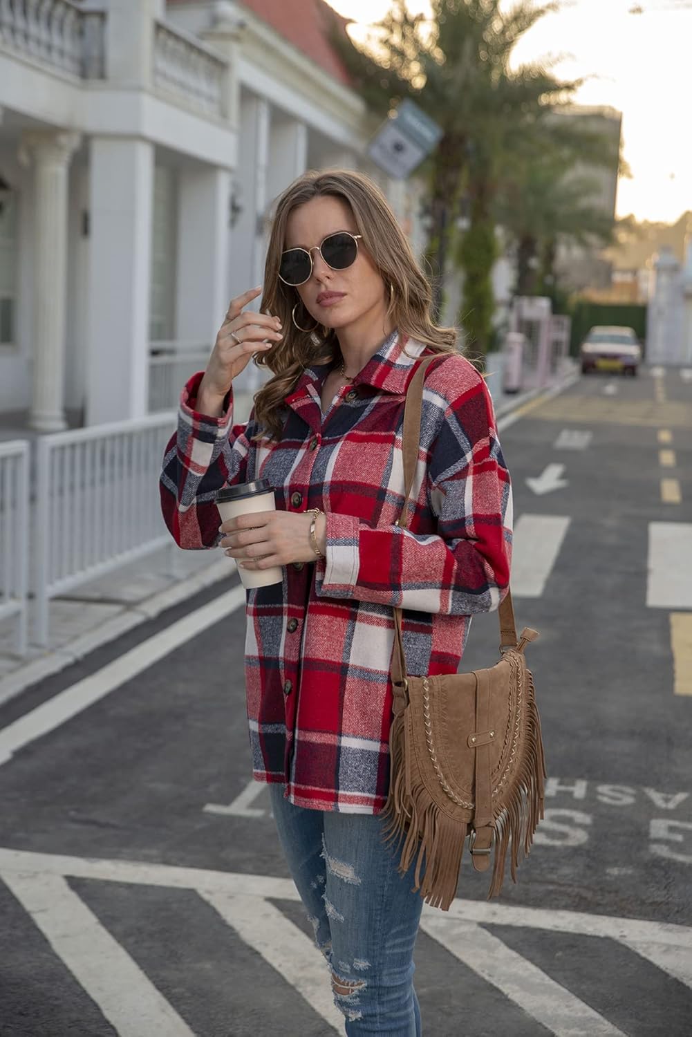 Qingyuan Cross-bo er Euro an and American foreign trade women's clothing INS net red Amazon autumn and winter long-sleeved plaid shirt -length woolen coat low M offers donot miss 7 Qingyuan Cross-bo er Euro an and American foreign trade women's clothing INS net red Amazon autumn and winter long-sleeved plaid shirt -length woolen coat low M offers donot miss