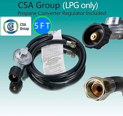 Miniatura 2 de Estufa de propano de un solo quemador con manguera LPG CSA de 13,000 BTU con quemador de propano único, protección de interruptor inteligente,