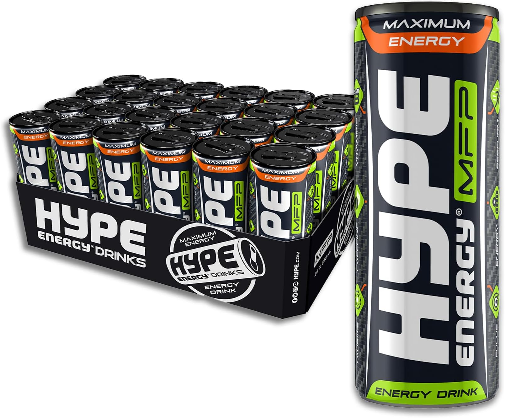 Hype Energy MFP CLASSIC Energy Drink - 24x250ml | Caffeine Content, Taurine & 5x B-VITamins | Vegan and Gluten Free | An Exquisite Blend of Bold Flavour & Power Punch of Energy