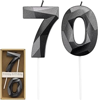Black Diamond Shaped Birthday Candle - 2.76 inch, Suitable for Cake Decoration