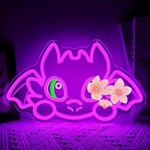 Jeanchrl Dragon Neon Sign Black Dragon Neon Signs Dimmable Dragon LED Sign for Room Cartoon Movie Neon Lights for Wall Decor Dragon Neon Light Sign for Bedroom Dragon Party Decorations Gifts for Kids - Dragon