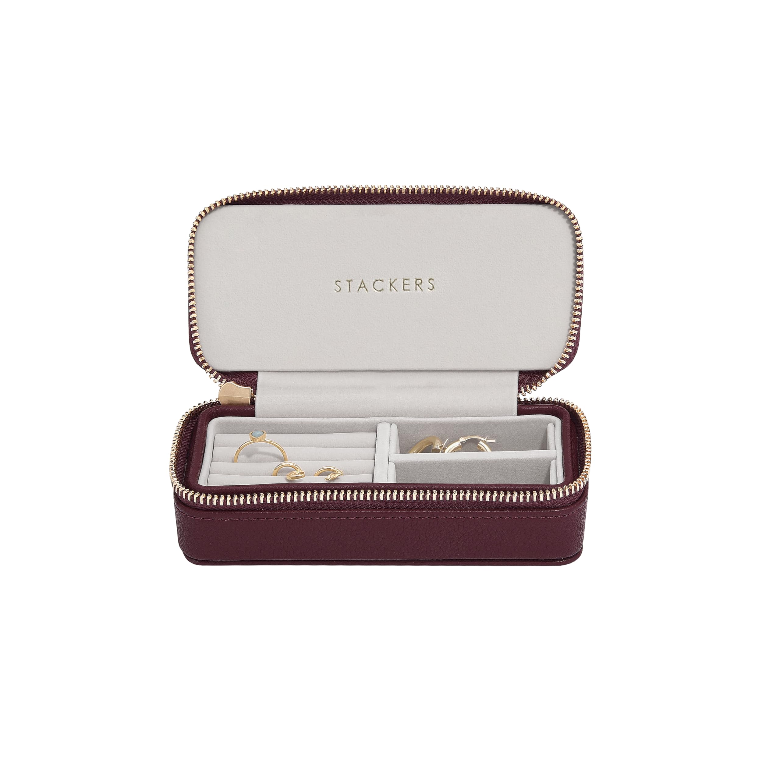 Stackers Burgundy Medium Travel Jewellery Box