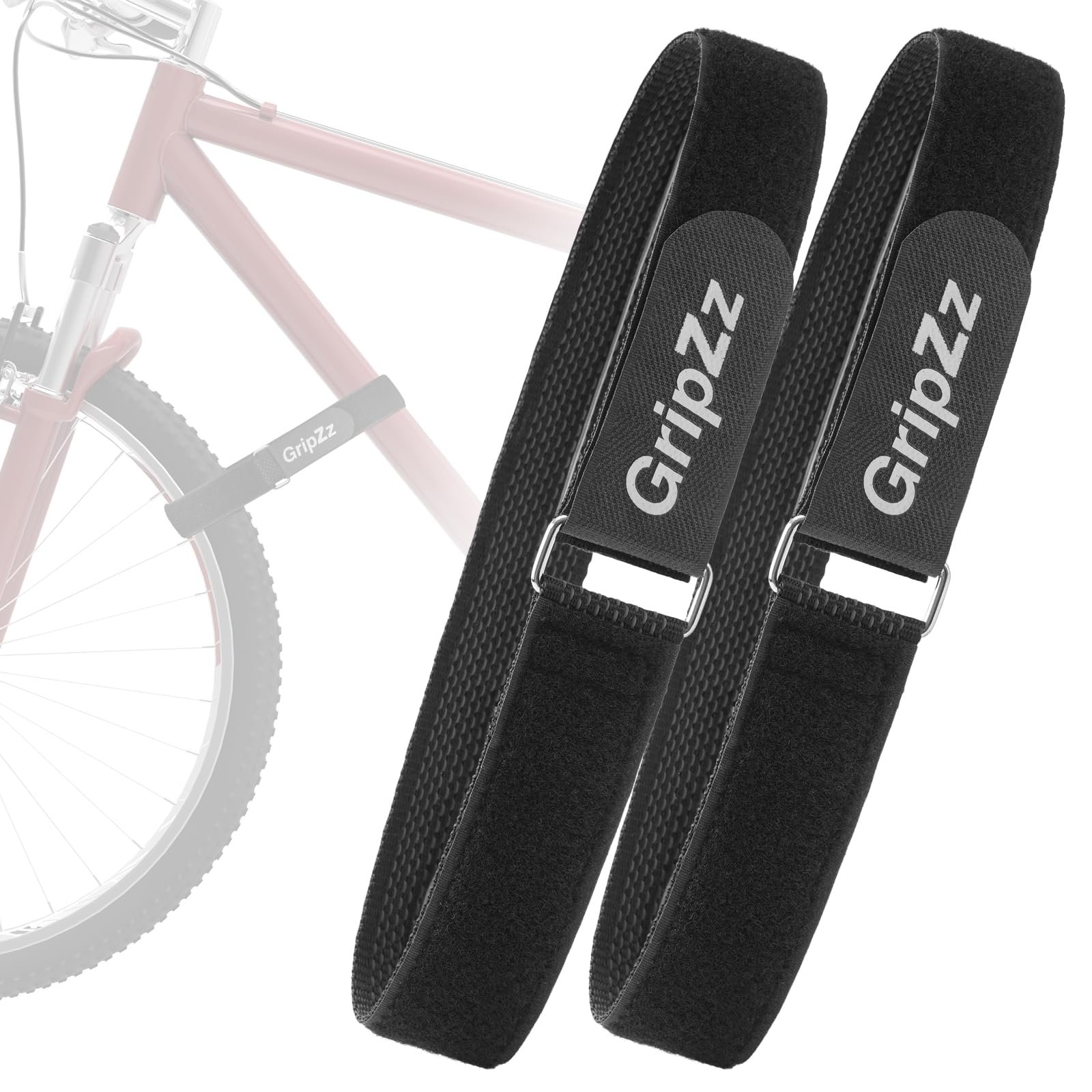 Pasy do Bagażnika Rowerowego 65 cm x 3,8 cm (2 sztuki), Regulowane pasy stabilizujące, do mocowania roweru na ścianie, transportu i przechowywania, idealne do kół, ramy i akcesoriów rowerowych