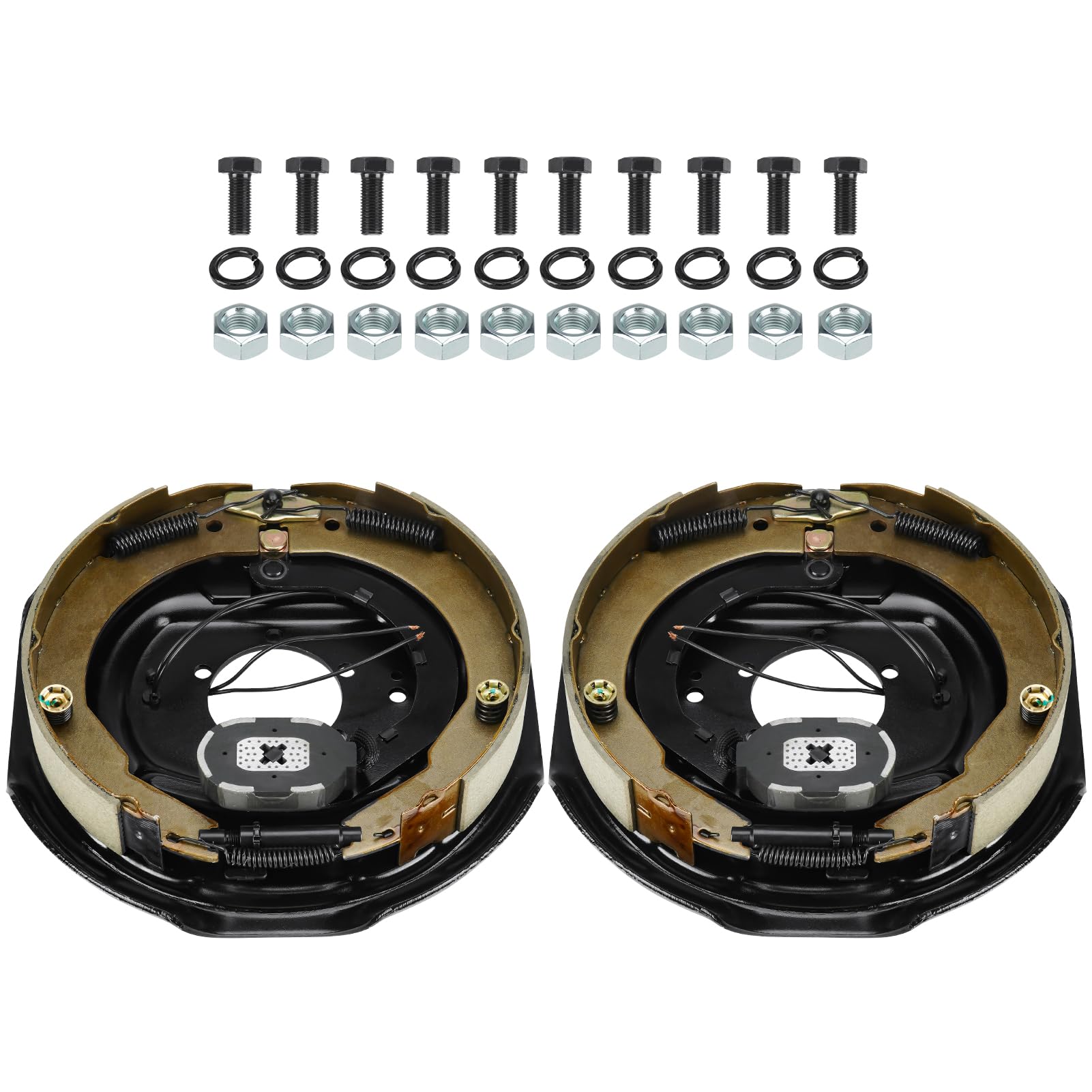 youxmoto electric trailer brake assembly 12" x 2" (1 right + 1 left), for 5,200 lbs., 6,000 lbs., and 7,000 lbs trailer axles trailer brakes kit. 1 pair