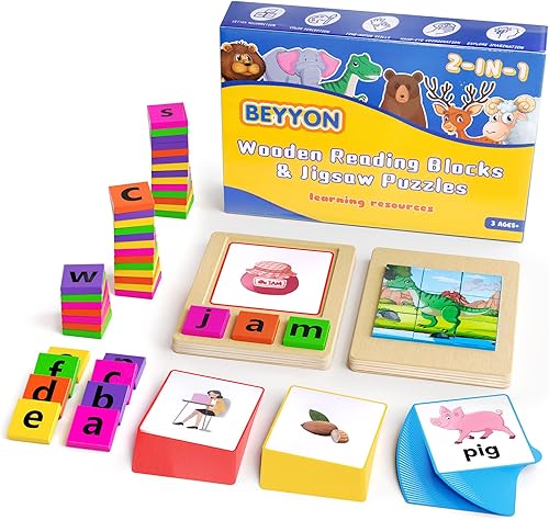 Juegos de fonética de ortografía para niños de 4 a 8 años, 2 en 1 con palabras visuales, rompecabezas del alfabeto, actividades de aprendizaje