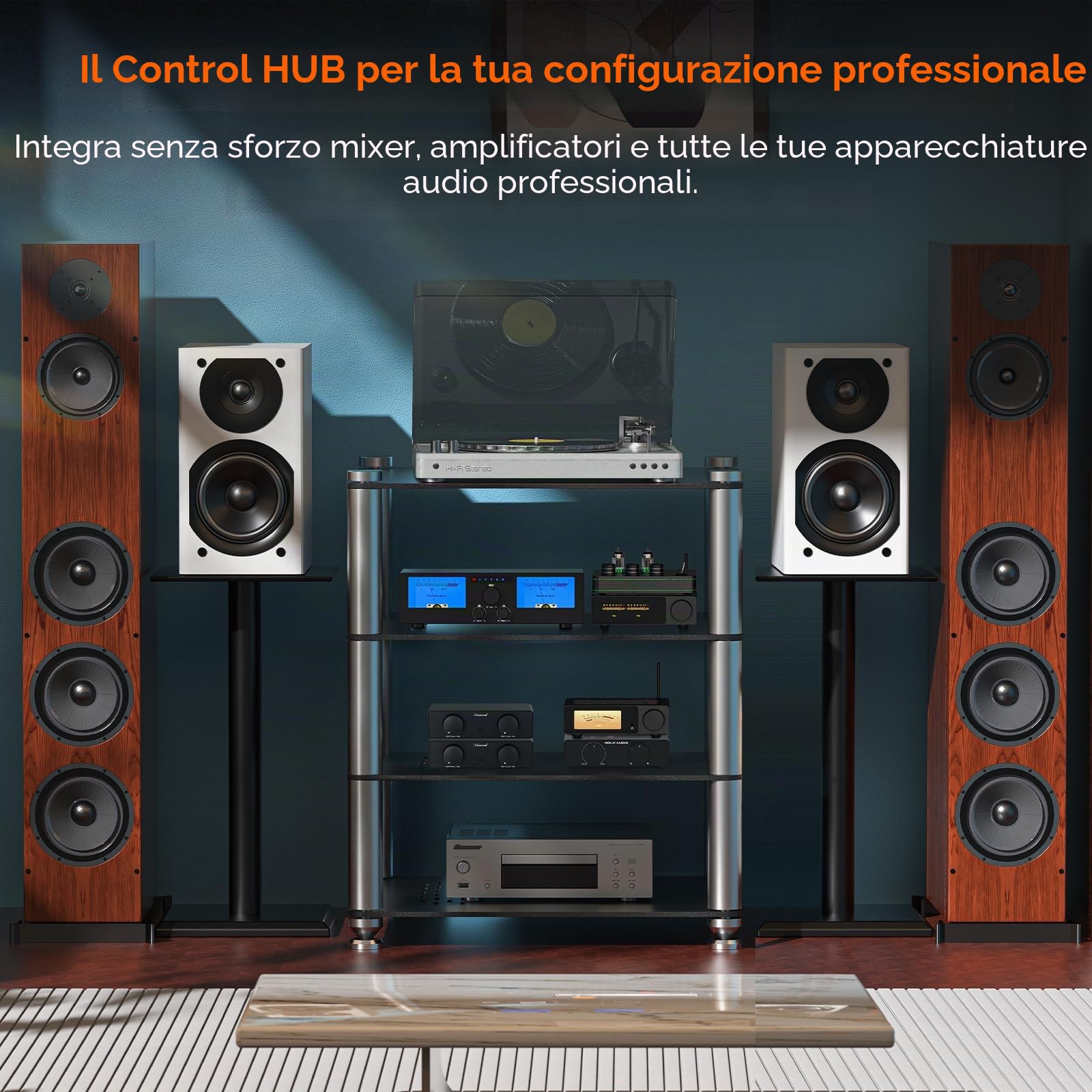 Nobsound Convertitore XLR RCA bidirezionale: adattatore audio bilanciato preamplificatore con doppie manopole del volume, elimina ronzio e rumore per monitor da studio, sistema Hi-Fi (NS-05P PRO)
