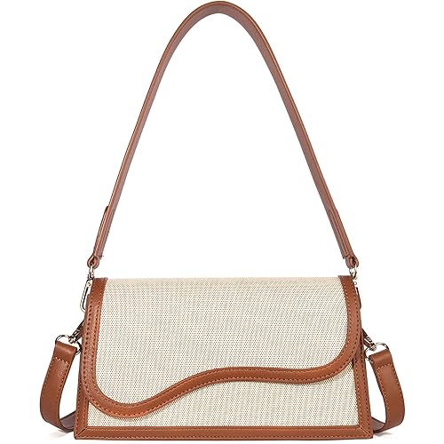 Telena Shoulder Bag for Women, Vegan Leather Women's Shoulder Purses Handbags with 2 Removable Strap Crossbody Bag Purses