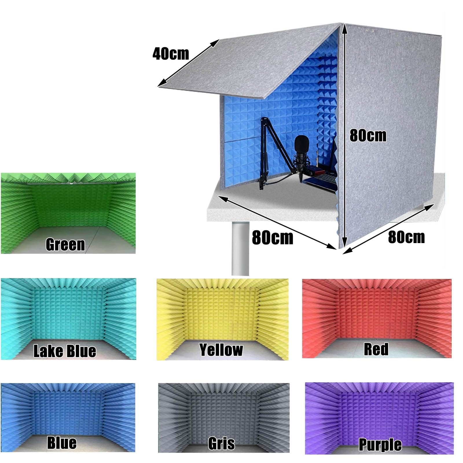 Sound Isolation Room for Home Studio, Microphone Foam Booth Cube, Portable Vocal Booth for Recording, Desktop Soundproof Cover, for Recording Podcasts Singing Gaming