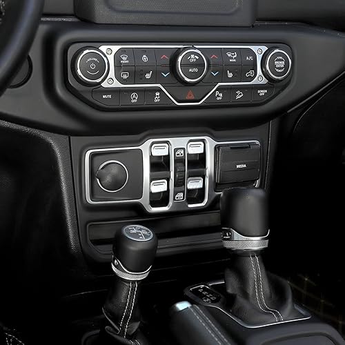 Miniatura 7 de SQQP Cubierta de aluminio para interruptor de ventana, accesorios interiores compatibles con Jeep Wrangler JL JLU y Gladiator JT 2018-2025 (cromado)
