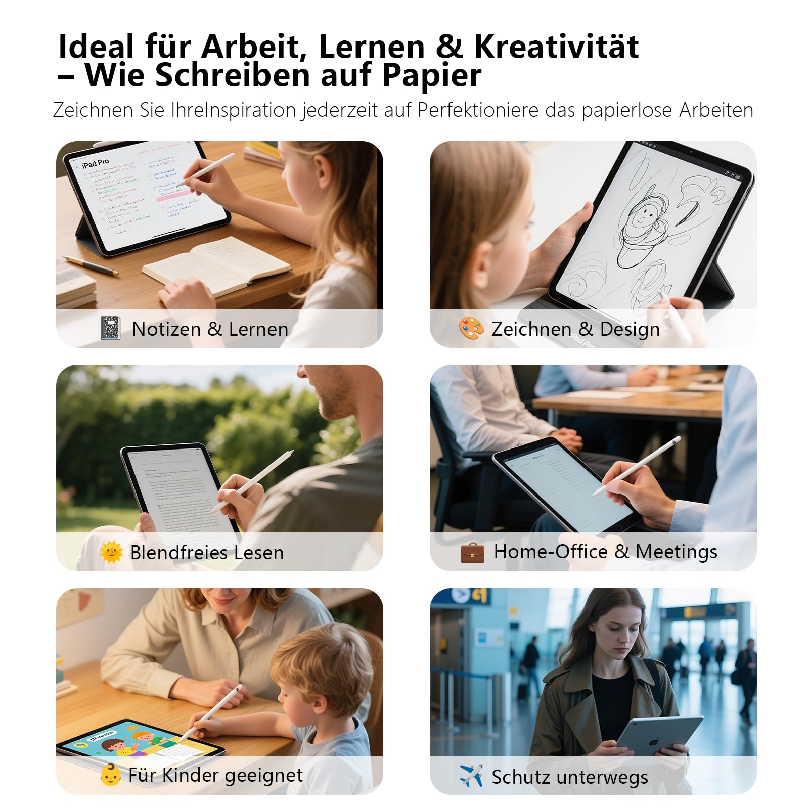 [2 Stück] Papier Schutzfolie für iPad A16 11./10. Generation (11/10,9 Zoll, 2025/2022), Matte Blendfrei Displayschutzfolie,Einfache Installation,Angenehmes Schreiben wie auf,zum Zeichnen und Notizen