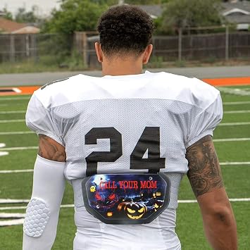 Runxrocy Football Back Plate Adult Back Protect Pads Football Player Rear Protective Pads Call Your Mom Pumpkin