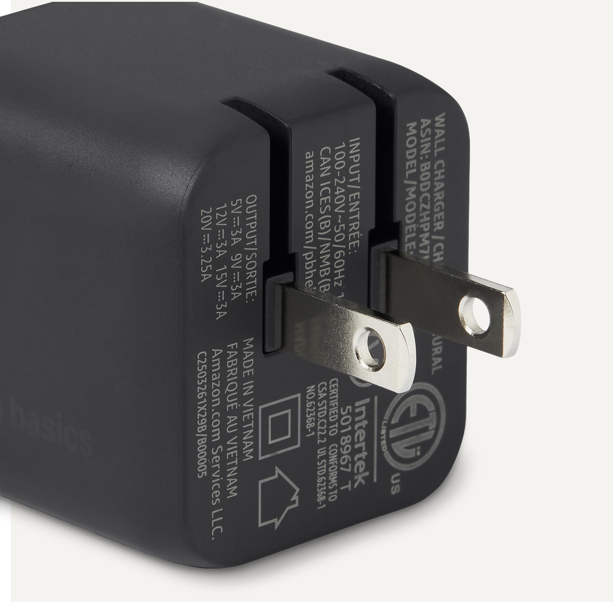 Amazon Basics Amazon Basics 65W Fast Charging USB-C GaN Wall Charger, 1-Port PD 3.1, Compact with Foldable Plug for Laptops, Tablets, Phones, Black in use