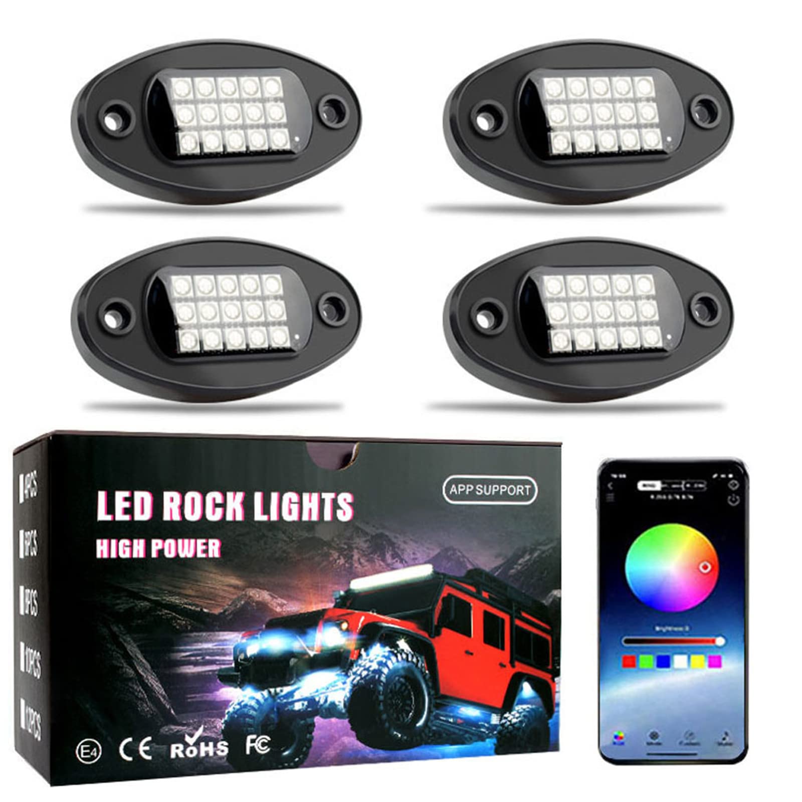 Amazon | RGB ロックライト、防水音楽モード音声 APP/リモコン LED