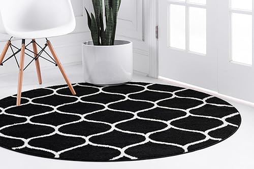 Miniatura 94 de Rugs.com Lattice Frieze Collection Alfombra – 4 x 6 pies, alfombra mediana negra perfecta para salas de estar, comedores grandes, planos abiertos