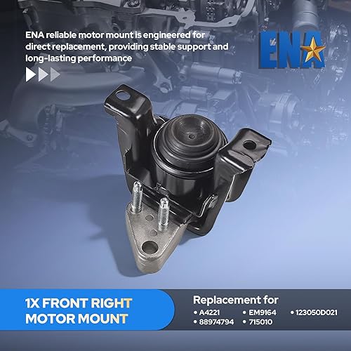 Miniatura 5 de ENA Juego de 1 soporte de motor delantero derecho compatible con Toyota Pontiac Vibe Corolla Matrix 2003 2004 2005 2006 2007 2008 1.8L reemplazo de