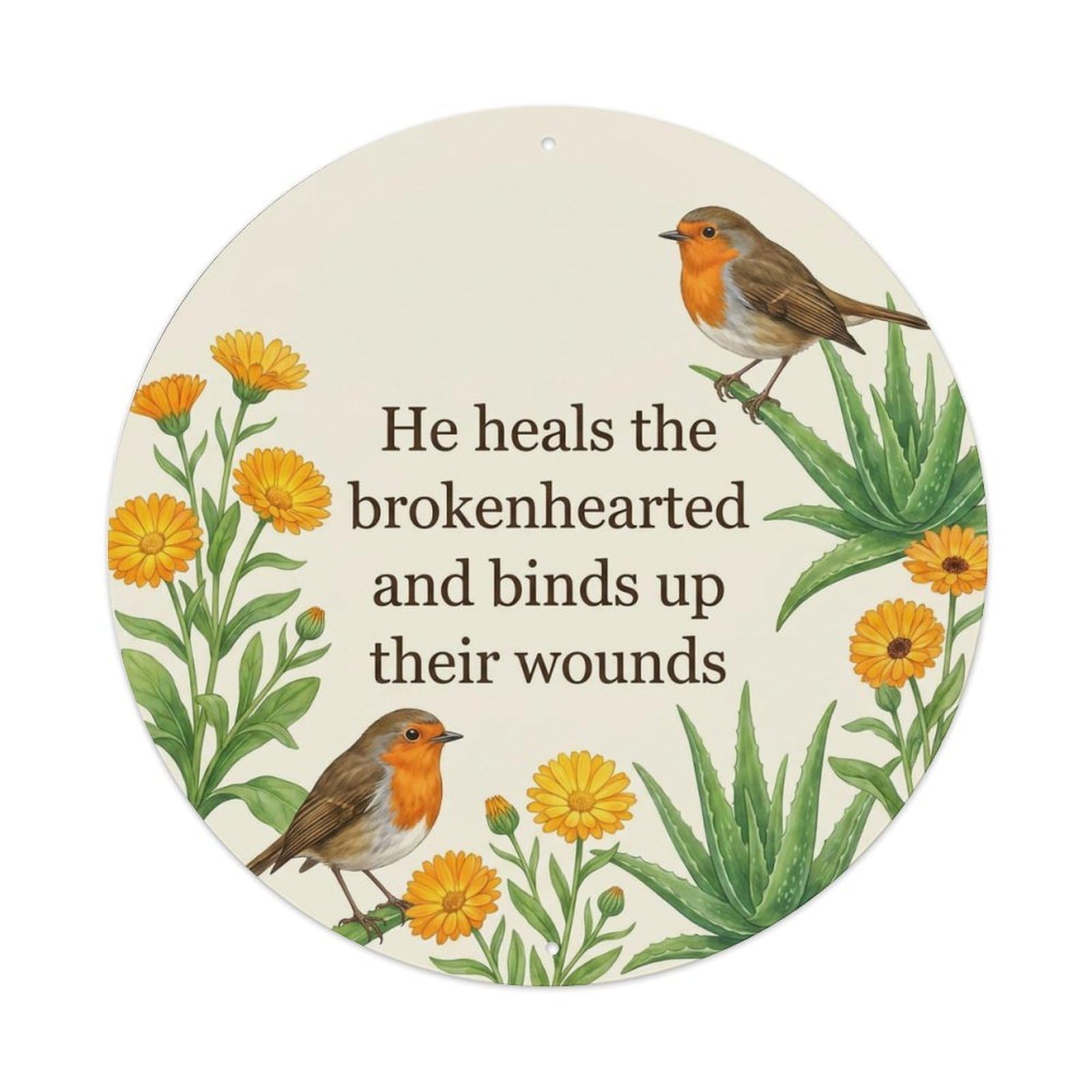 Metal Tin Sign European Robin Garden Sign Heaven Love Healing