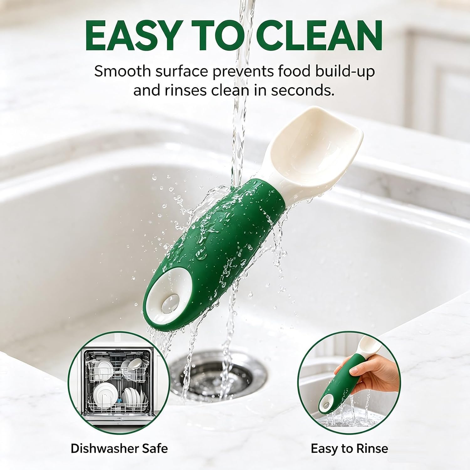 Ice Cream Scoop, Non-Slip Plastic Scooper for Frozen Yogurt