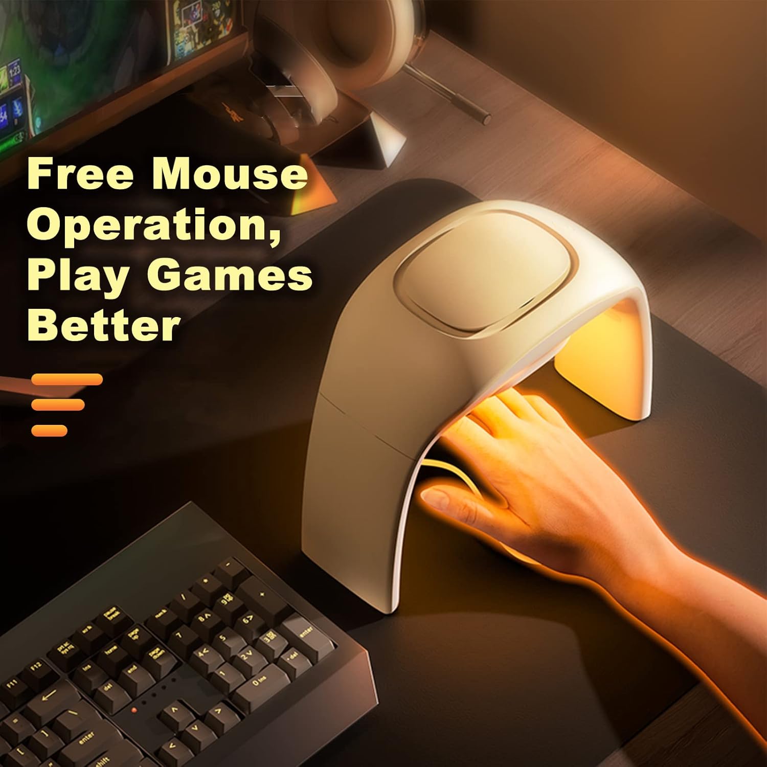 Heated Mouse Pad Hand Warmer Super Quiet, 110v 100w Desk Mouse Pad Hand Warmer, Personal Desk Heater Energy Efficient Ceramic Office with Thermostat Low Wattage - White - Image 5