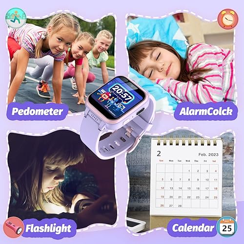 Miniatura 7 de Reloj inteligente para niños con juegos de rompecabezas, pantalla táctil HD, cámara de video, reproductor de música, podómetro, reloj despertador,
