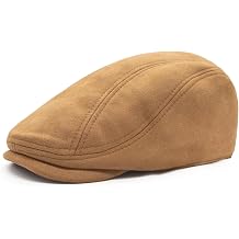 YAMEIZE Retro Suede Newsboy Hats for Men Women Beret Ivy Flat Cap Adjustable Winter Caps Trendy