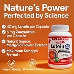 Nutridom Lutein 40mg + Zeaxanthin 5mg – Eye Health Supplement | Marigold Flower Extract | 100% Vegan, Non-GMO, Gluten-Free | 60 Capsules | 2-Month Supply