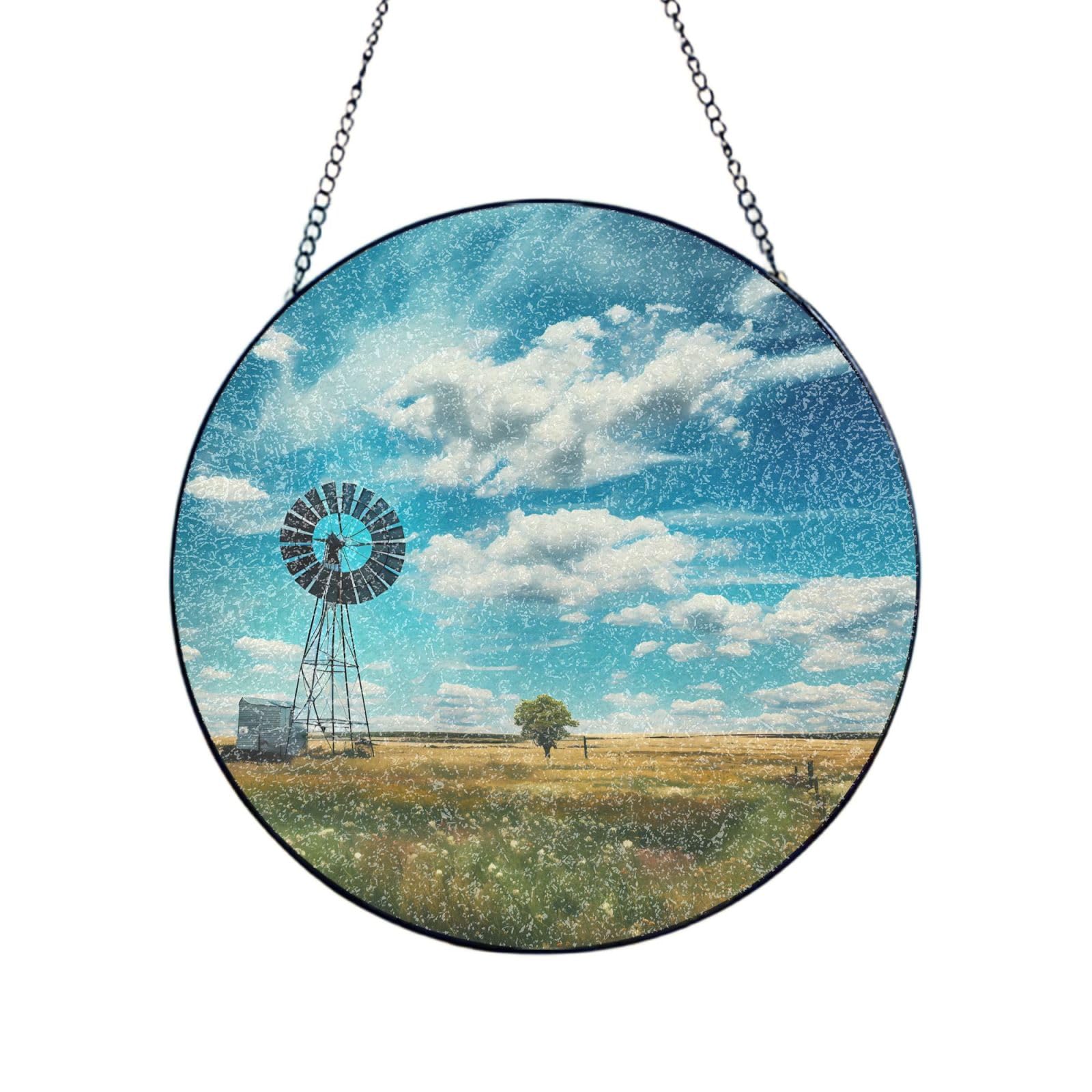 Phayah Chickens Print Stained Glass Window Hanging Sun Catchers Decoration Mother'S Day Birthday Gifts For Home Garden Porch 8in（20cm）
